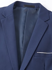 economico Abiti formali-Completi da matrimonio da uomo Nero Borgogna Blu navy Completi di ritorno a casa 3 Pezzi a tinta unita Slim Fit Monopetto Due bottoni