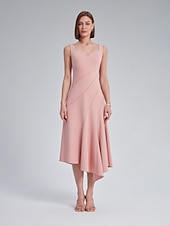 cheap Chiffon Dress-Asymmetric Sweetheart Neckline Dress
