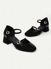economico Anni &amp;#39;50-scarpe da donna con tacco a blocco mary jane retrò – pelle verniciata verde brillante con cinturini regolabili, perfette per ufficio, feste e outfit casual