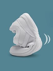 billige Sneakers til kvinner-kvinners hvite netting-snøresko – lette og komfortable dansesko