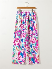 economico gamba larga e vita alta-Per donna Sfacciato Chino Di tendenza Streetwear Lunghezza intera Vita alta Pop art A cordoncino comodo Morbido Comodo Anelastico Esterno Strada Rosa Primavera Autunno Standard