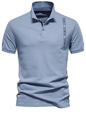 abordables Polo Élite para Hombres-Hombre polo de punto polo de negocios Formal Trabajo Cuello Vuelto Manga Corta Geométrico Botones Verano Negro Blanco Azul Piscina Gris polo de punto