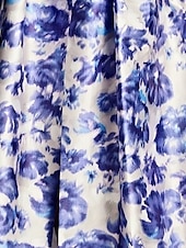 billiga Blommor-A-linjig Aftonklänning Hög Slits Klänning Strand Bröllop Formell Bröllop Gäst Golvlängd Ärmlös V-hals Ficka Satin med Blommönster Slits Ficka Derby Klänning Racedag Klänning Bröllop Gäst Klänning 2025
