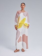 cheap Blouses &amp; Shirts-Loose Fit V-Neck Kaftan Top