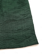 ieftine proiectează rochii din bumbac și in-Pentru femei Rochie Lunga Rochie Maxi Rochii inspirate din in Rochii Tip Cămașă Rochie casual Elegant Stilat Casual Vacanță Petrecere Muncă Fit regulat Simplu Manșon scurt Guler Cămașă Verde Militar