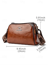 cheap Crossbody Bags-Women&#039;s Vintage Faux Leather Crossbody Shoulder Bag – Elegant and Compact Design with Adjustable Strap, Perfect for Daily Use, Travel, and Casual Outings Black White Brown