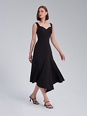 cheap Chiffon Dress-Asymmetric Sweetheart Neckline Dress