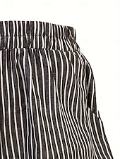 cheap Bermuda Shorts-Women's Chinos Shorts Summer Shorts Fashion Streetwear Short Medium Waist Striped Pocket Elastic Waistband Comfy Soft Comfortable Micro-elastic Outdoor Street Robin's Egg Blue Black Summer Spring