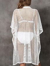 preiswerte Kaftane-Damen Badeanzug Zudecken Schwimm-Kleid Bademode Ausgeschnitten Urlaub Strandbekleidung Glatt Langarm Badeanzüge