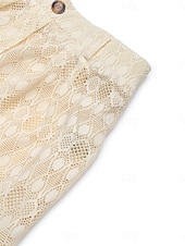 economico gamba larga e vita alta-Per donna Sfacciato Di tendenza Streetwear Moda Lunghezza intera Vita alta Liscio Pizzo Lavorato a maglia comodo Morbido Comodo Media elasticità Esterno Da mare Feste Tessuto almond Estate Primavera