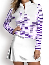 billiga Polos &amp;amp; kvartsdragkedjor-Dam Vandringspolotröja Violett Svart Rosa Långärmad Solskydd Överdelar Höst Vinter Golfkläder för damer Kläder Outfits Bär kläder
