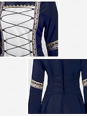 Retro Antiguo Medieval Renacimiento Hasta el Tobillo Vestidos irlandesa Vikingo forastero Tallas Grandes élfico Disfraz Mujer Disfraz de carnaval Celta Víspera de Todos los Santos Carnaval LARP Feria
