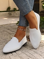 preiswerte Ballerinas für Damen-rosafarbene Slipper aus Strick für Damen mit atmungsaktivem Design – leicht und bequem für die Freizeit, die Arbeit und auf Reisen