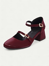 economico Anni &amp;#39;50-scarpe da donna con tacco a blocco mary jane retrò – pelle verniciata verde brillante con cinturini regolabili, perfette per ufficio, feste e outfit casual