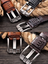 preiswerte Herrengürtel-Herrengürtel aus echtem Leder mit robuster Metallschnalle – klassischer Vintage-Stil für Freizeit und formelle Kleidung