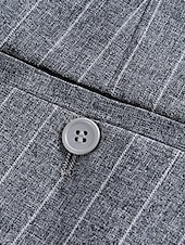 baratos Solto-Homens Social Calças Calças de Terno Bolsos Listas Perna reta Tecido Respirável Resistente a rugas Comprimento total Formal Casamento Festa Moda Estilo Clássico Preto Branco