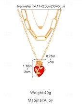 preiswerte Halskette für Damen-Damenhalskette mit rotem Herzanhänger und schwarzem Rosendesign – romantischer Gothic-Schmuck für den Valentinstag, Partys und besondere Anlässe