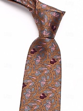 baratos Gravatas masculinas e gravatas borboleta-gravatas masculinas vintage com estampa floral e paisley – conjunto elegante de gravatas de seda para casamentos, eventos formais e roupas de escritório