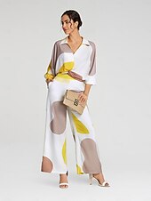 cheap Shirts,Tops &amp; Blouses-Satin Contrast Knot Front Balloon Sleeve Shirt