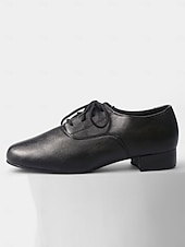 baratos Sapatos de Dança para Homem-sapatos de dança de salão masculinos pretos com cadarço - design de couro confortável para apresentações profissionais e eventos formais