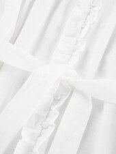 abordables robes imprimées en coton et lin-Femmes Mini Robe Robes inspirées du lin Robe en coton et lin Robe trapèze Élégant Basique Occasionnel Vacances Soirée Travail Coupe régulière Uni manche longue Col haut Blanche Été Printemps Automne