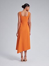cheap Chiffon Dress-Asymmetric Sweetheart Neckline Dress