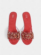 cheap Semi-Formal-Women&#039;s Rhinestone Embellished Clear Platform Heels – Glamorous Open-Toe Wedding Shoes for Brides and Evening Events