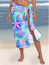 abordables Jupe portefeuille-Maillots de bain femmes avec un caché drapé Maillots de bain Vacances Vintage Tropical Sans manches