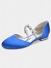 abordables Semi-formel-chaussures de mariage fermées en satin blanc avec bride à la cheville en strass - mariée pour occasions spéciales
