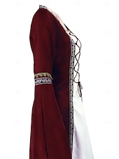  Retro Antiguo Medieval Renacimiento Hasta el Tobillo Vestidos irlandesa Vikingo forastero Tallas Grandes élfico Disfraz Mujer Disfraz de carnaval Celta Víspera de Todos los Santos Carnaval LARP Feria