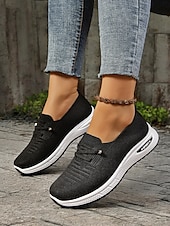 ieftine Adidași de Damă-adidași de damă gri din tricot cu talpă cu pernă de aer – pantofi ușori și respirabili pentru mers, călătorii și ținute casual