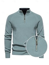 preiswerte Herrengolfkleidung-Herren Pullover Dunkelmarine Pfauenblau Langarm Shirt Golfkleidung, Kleidung, Outfits, Kleidung