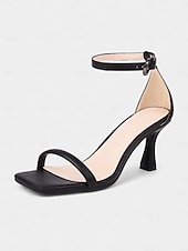 economico Sandali con tacco-sandali verdi con cinturino alla caviglia e tacco medio per donna - design minimalista ed elegante, perfetti per feste estive, abbigliamento da ufficio e uscite informali