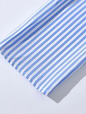 ieftine Rochii tip cămașă-Pentru femei Rochie Mini Rochii Tip Cămașă Rochie casual Rochie de vară Stilat Casual Vacanță Zilnic Dată Fit regulat Dunga Manșon Lung Rever Albastru piscină Vară Primăvară