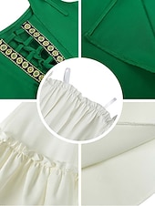 رخيصةأون فستان-عتيق / معتق العصور الوسطى عصر النهضة فساتين قميص تبرج الفايكينج ايرلندية الجان ملابس تنكرية للفتيات سيلتك عيد الرعب مهرجان ماردي غرا مناسب للحفلات أداء LARP للأطفال فستان