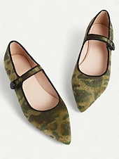 ieftine Pantofi Joși de Damă-pantofi Mary Jane pentru damă cu imprimeu camuflat – material din păr de ponei artificial, pantofi cu vârf ascuțit, confortabili, cu talpă moale, ideali pentru ținute casual, activități în aer liber și stil de zi cu zi