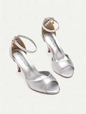 preiswerte Damensandalen-goldene Peep-Toe-Stilettos für Damen mit Fesselriemchen, elegantes Design für Hochzeiten, Partys und formelle Anlässe