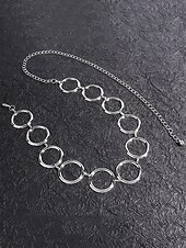 abordables Cinturón de mujer-Cinturón circular de cadena dorada para mujer: joyería de moda para ropa de playa, fiestas y conjuntos de verano