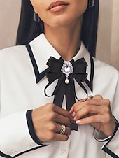 baratos Lenços Femininos-gravata borboleta elegante bordô com pingente de joia – acessório feminino estilo vitoriano para eventos formais, casamentos e cosplay