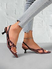 お買い得  ドレスサンダル-クロスストラップデザインとオープントゥのレディースレッドキトンヒールサンダル - 仕事や毎日のお出かけに最適なスタイリッシュな夏用シューズ
