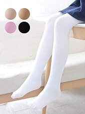 お買い得  レディースソックス-女の子用バレエダンスタイツ - 練習、リサイタル、パフォーマンスに最適な伸縮性のある快適な白いストッキング