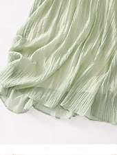 economico Vestiti-Per donna Abito maxi Abiti in cotone e lino Vestito Casual Vestito a ruota Abito lungo in cotone Essenziale Casual Vacanza Quotidiano Vestibilità regolare Floreale Mezza Manica Girocollo Bianco Verde