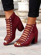 Χαμηλού Κόστους Γυναικεία Σανδάλια-γυναικεία μαύρα πέδιλα με λουράκια με τακούνι με λεπτομέρειες με καρφιά – μοντέρνο σχέδιο peep-toe για ρούχα γραφείου και πάρτι