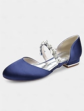 abordables Semi-formel-chaussures de mariage fermées en satin blanc avec bride à la cheville en strass - mariée pour occasions spéciales