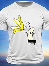 economico Magliette divertenti da uomo-Maglietta divertente umoristica per adulti banana maniche corte stampa 3D girocollo moda quotidiana abbigliamento da strada blu chiaro bianco verde militare estivo primaverile S M L XL XXL XXXL
