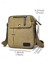tanie Torby męskie-męska płócienna torba typu crossbody – wielokieszeniowa, vintage&#039;owa, z regulowanym paskiem, idealna do podróży, pracy lub codziennego użytku, kolor czarny khaki, kawa
