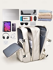 cheap College Backpacks-Expandable Large-Capacity Waterproof Laptop Backpack – Stylish Multi-Pocket Design for Men and Women, Perfect for Travel, Work or School Black Pink Green