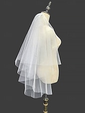 cheap Women&#039;s Hair Accessories-Elegant Two-Layer Bridal Veil with Soft Tulle – Classic Wedding Accessory for Brides, Ideal for Traditional and Formal Weddings