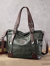 cheap Handbag &amp; Totes-Premium Brown Faux Leather Handbag for Women – Versatile Messenger Bag with Adjustable Strap for Work and Casual Use