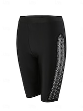 billiga Bikiniunderdelar-Dam Badkläder Stretchiga boxershorts Baddräkt Hög midja Semester Standkläder Blommig Ärmlös Baddräkter